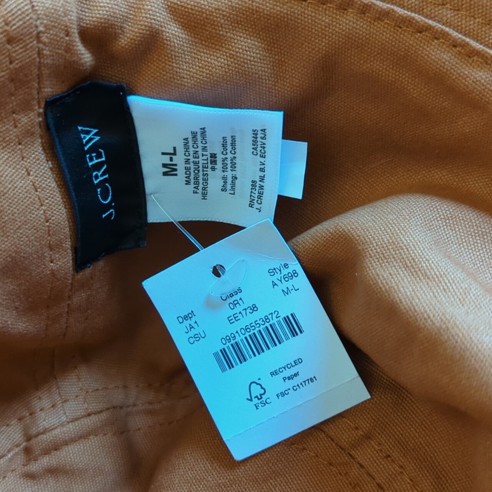 J. Crew Reversible Bucket Hat in Caramel Sunburst - Picture 3 of 4